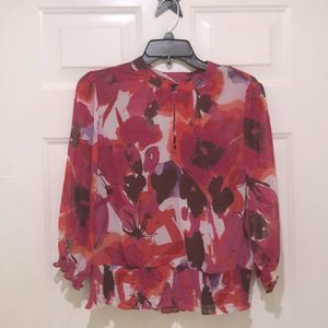 NWOT Ana Ladies Medium floral sheer top with tanks